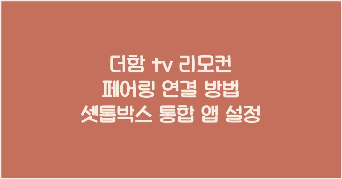 더함 tv 리모컨