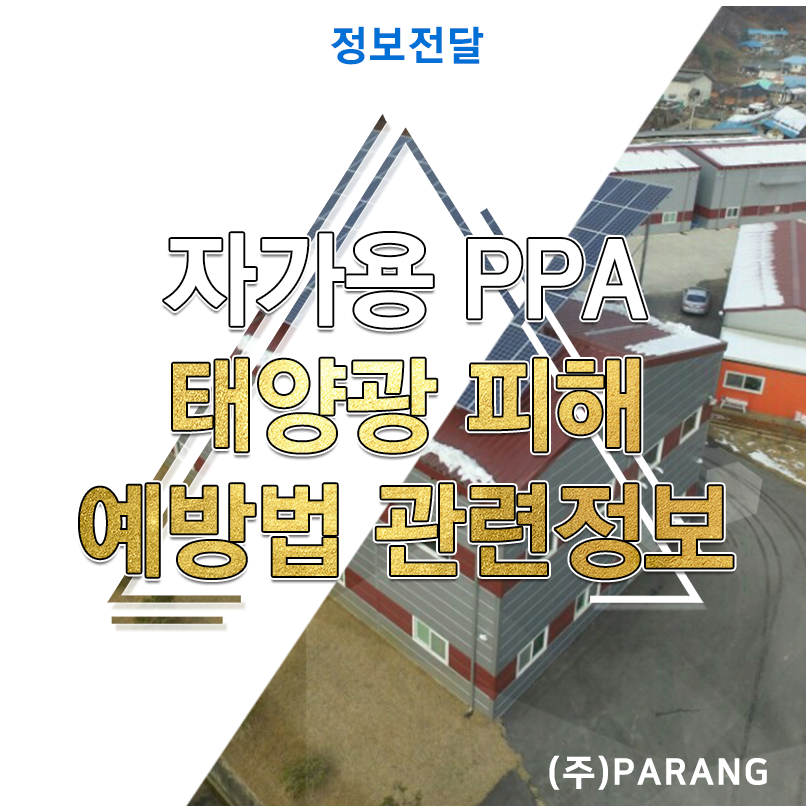 자가용 PPA 태양광 피해 예방법 관련 정보