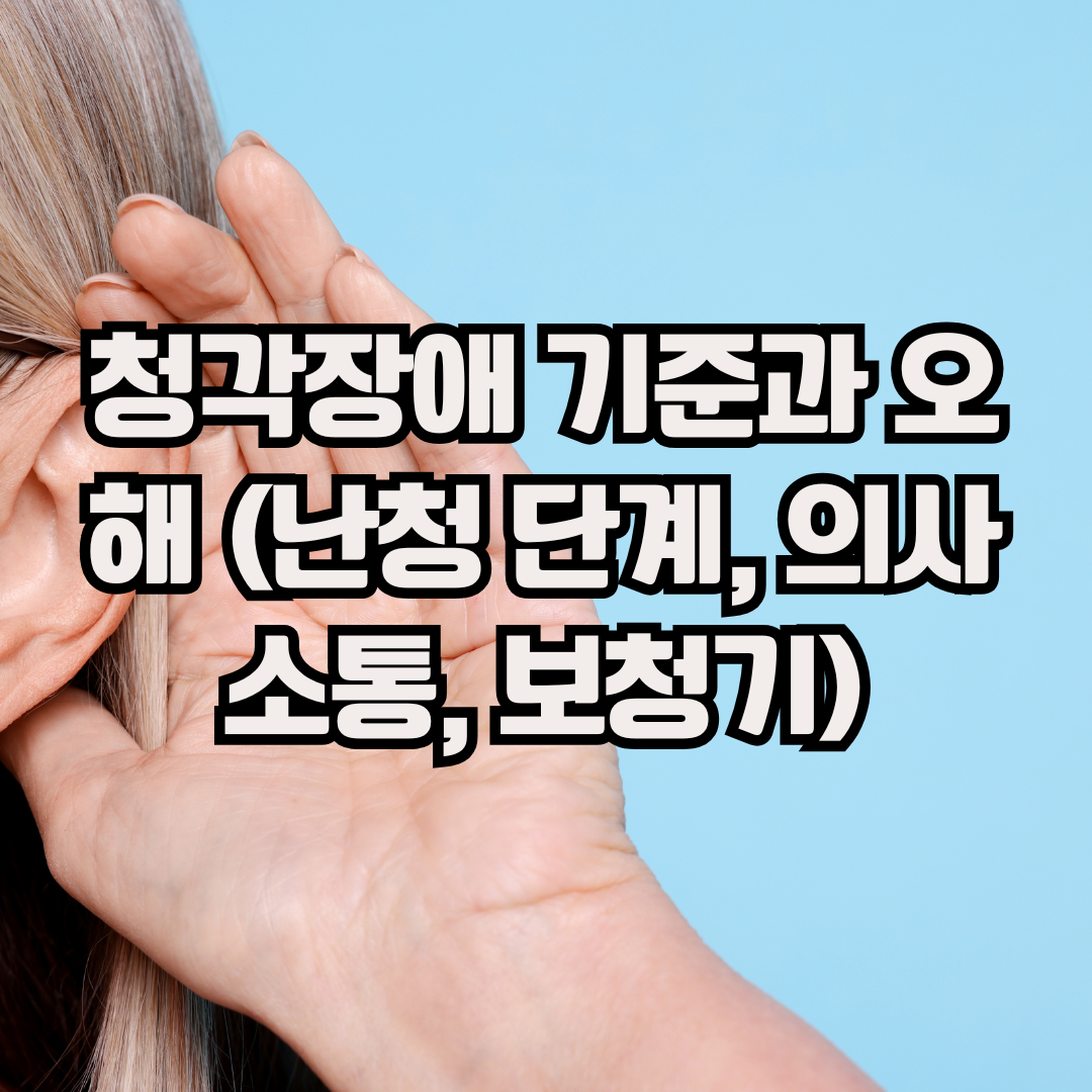 청각장애 기준과 오해 (난청 단계, 의사소통, 보청기)