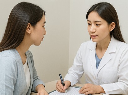 건강검진중인여성