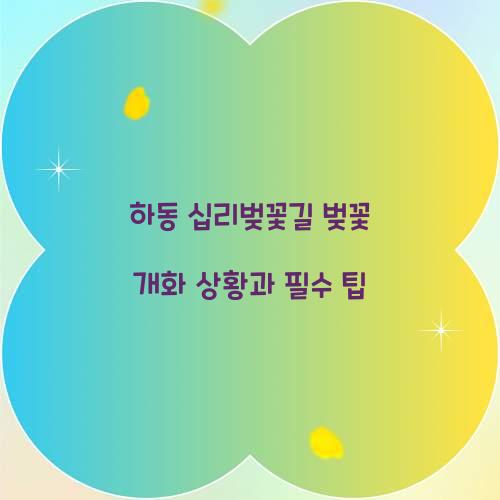 하동 십리벚꽃길 벚꽃 개화 상황