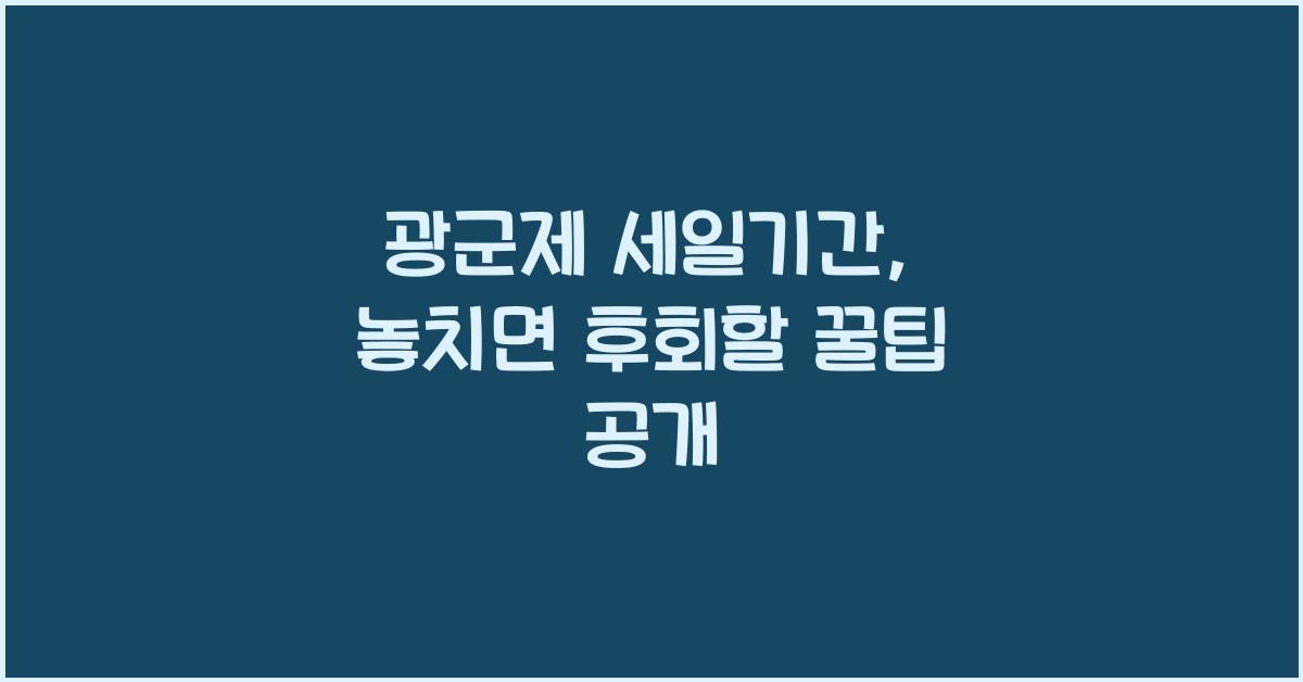 광군제 세일기간