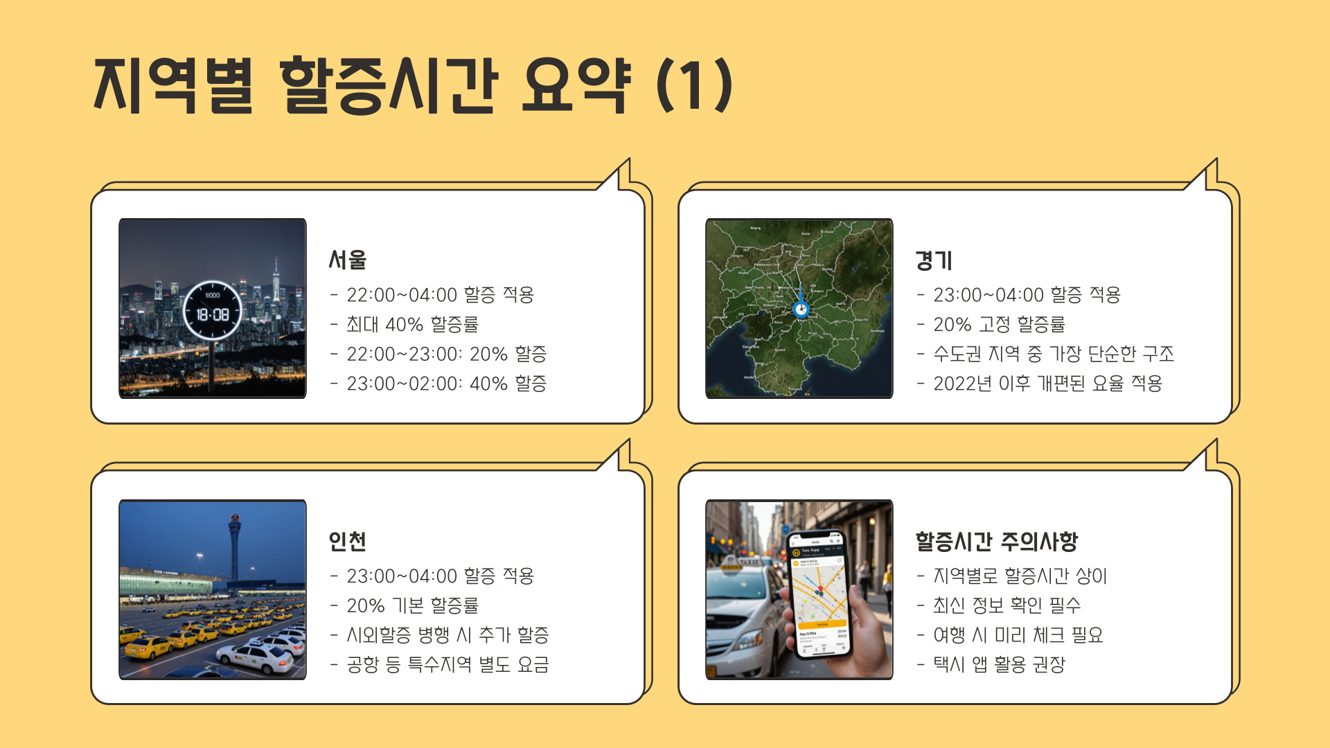 택시 할증시간 정리