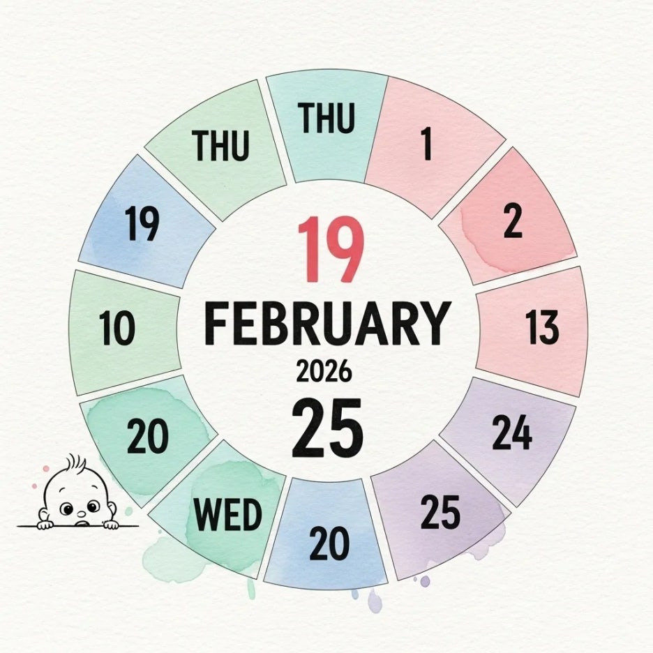 달력에 표시된 한정 이벤트 기간과 베이비 마일로.