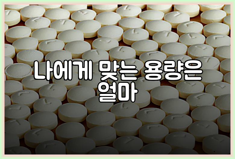 나에게 맞는 용량은 얼마