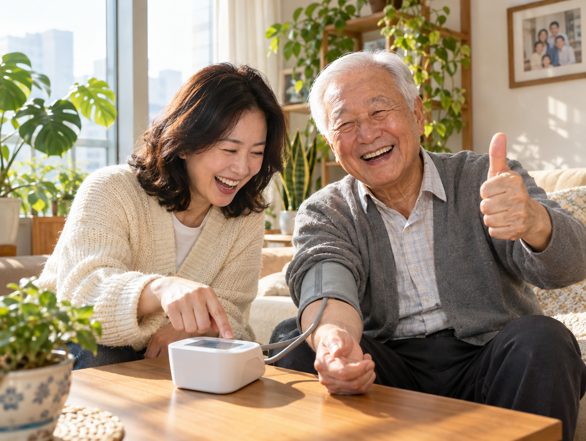 아침 혈압 재는 법 가족 혈압 확인