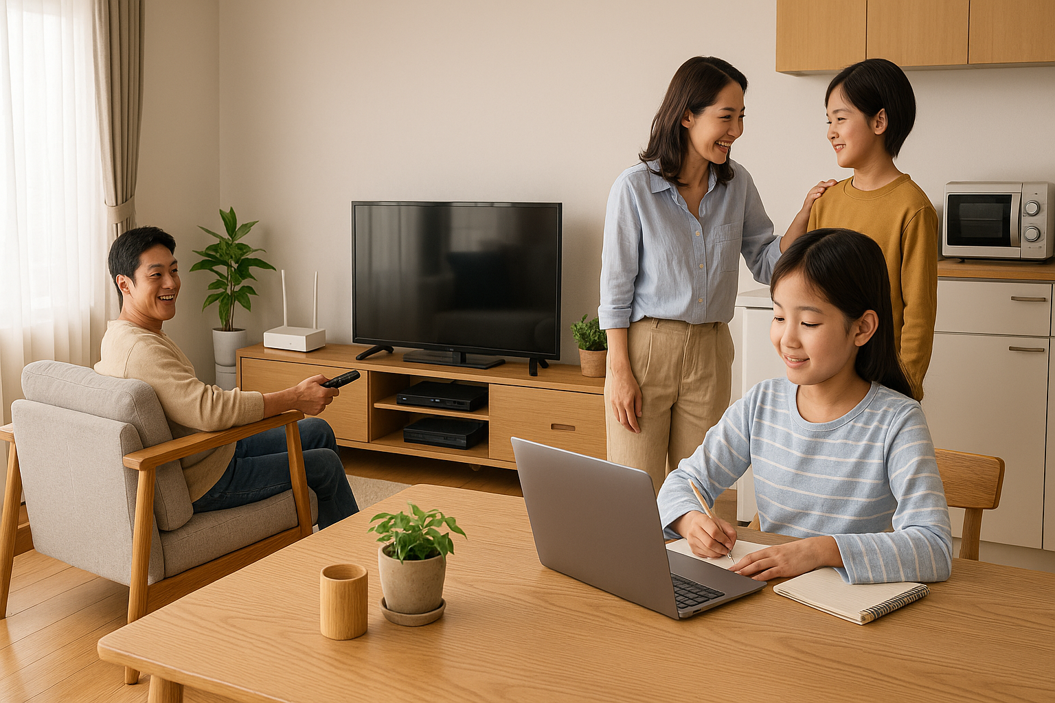 전자파를 줄이는 배치를 한 가정