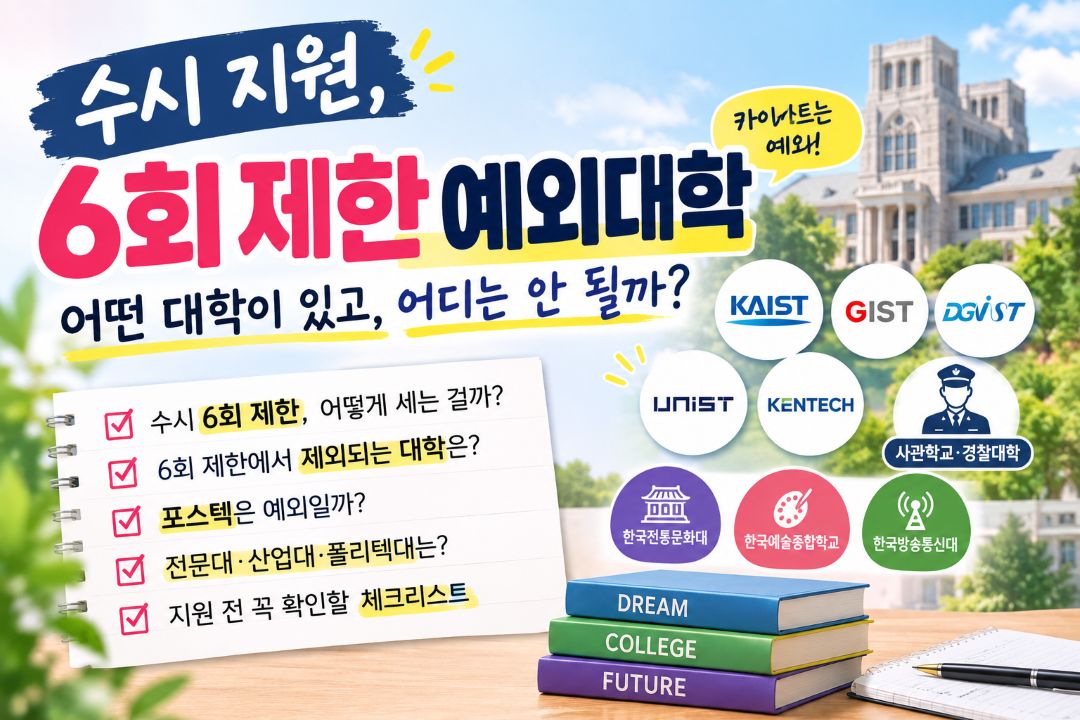 수시 6회 제한 예외 대학