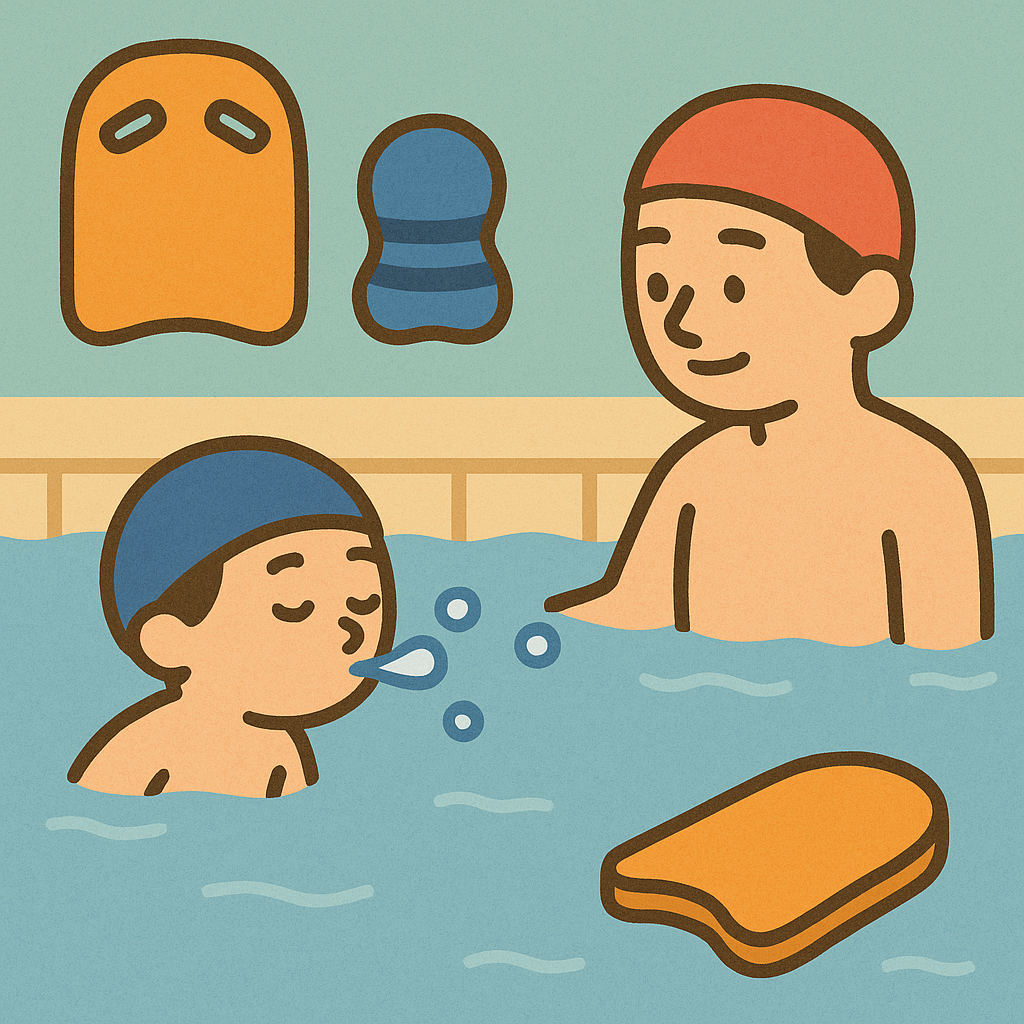 물속에서 호흡법을 개선하는 훈련법 관련 사진