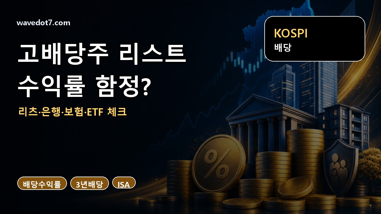 코스피 고배당주 리스트 2026 배당수익률 순위 썸네일