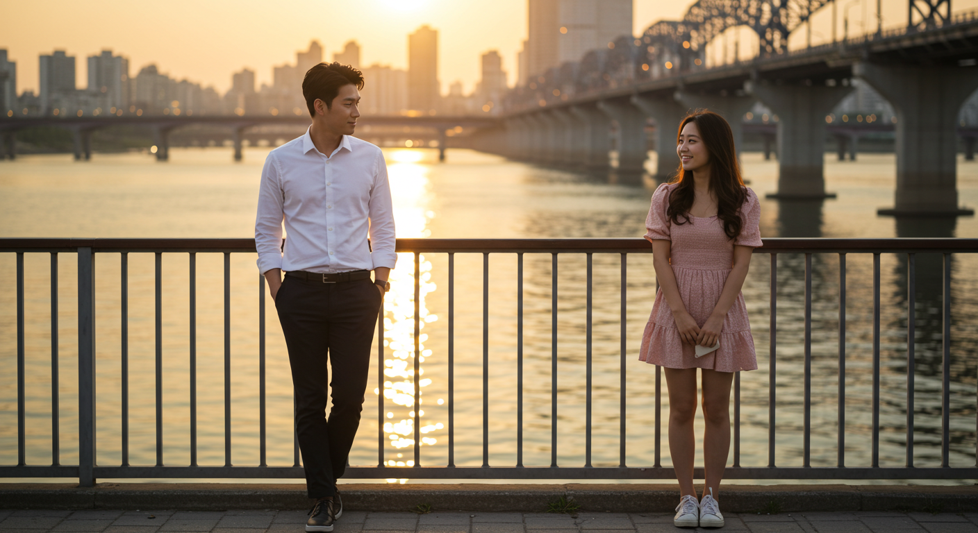 서로를 바라보는 남녀