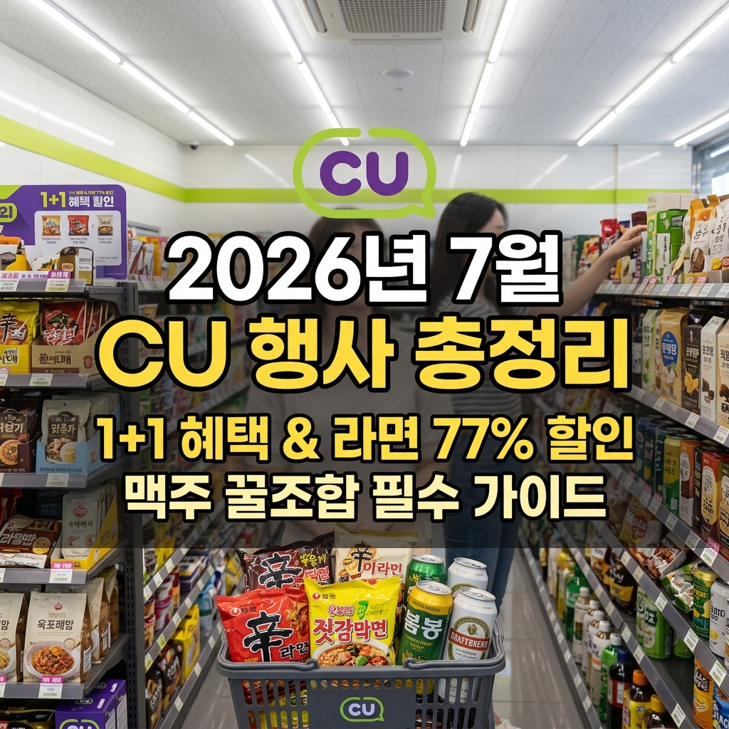 2026년 7월 CU 편의점 1+1 및 라면 맥주 할인 행사 정리