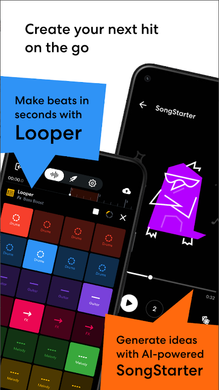 BandLab, 음악 제작 스튜디오, 모바일 무료 노래, 비트 제작 앱