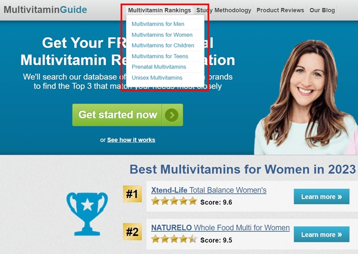 종합 비타민 순위 확인하는 방법