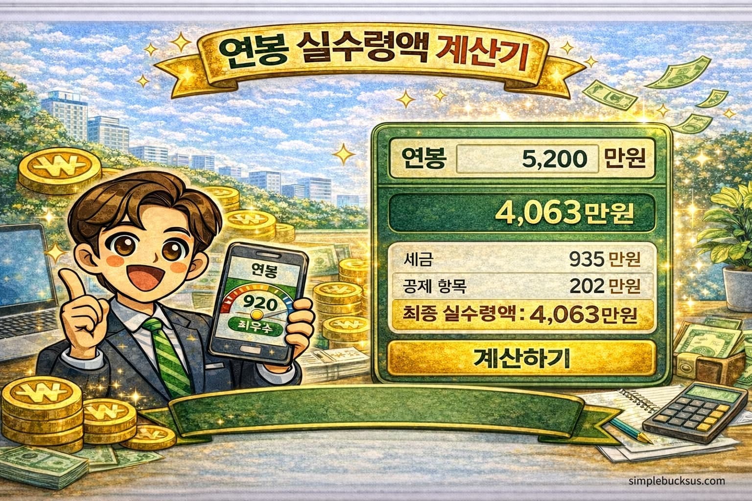 연봉 3000부터 1억까지 실수령액 월급표 2026 최신판