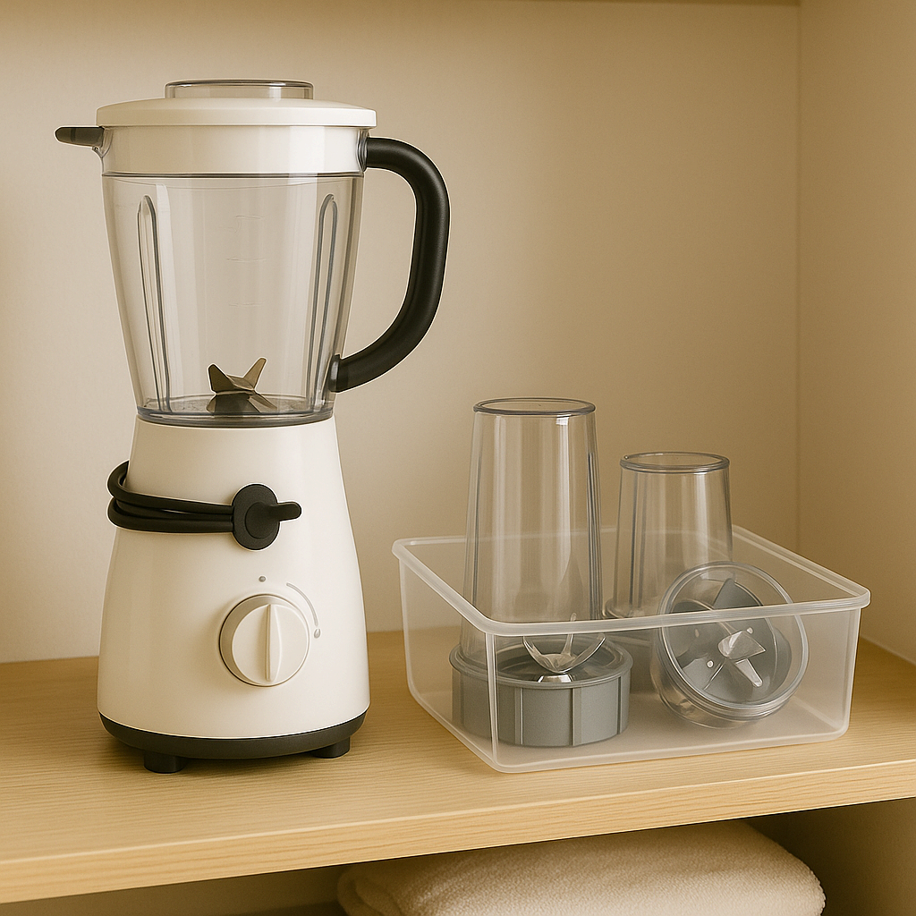 케이블 홀더로 정리된 전선과 보관함에 모아둔 부속품