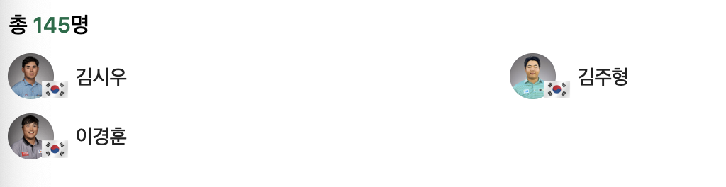 발레로 텍사스 오픈 출전선수