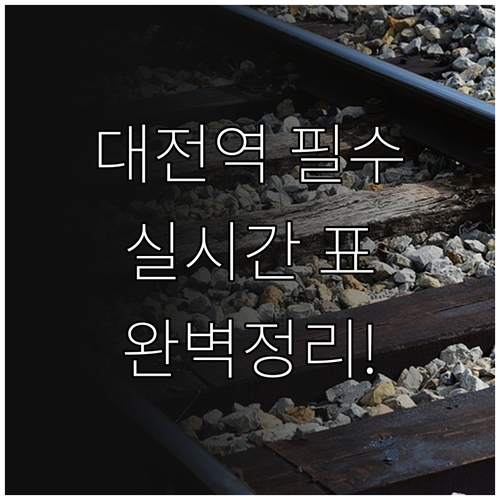 대전역 이용 전 필수 체크리스트와 열..