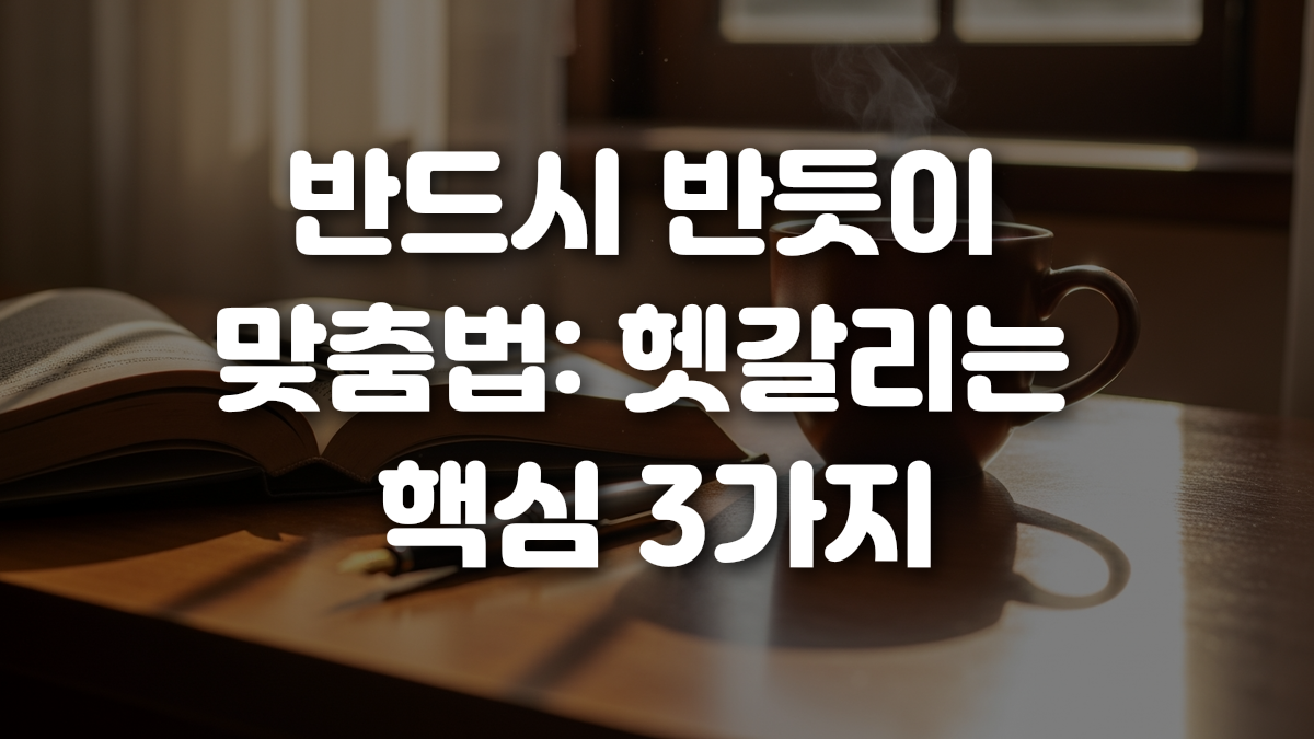 반드시 반듯이 맞춤법 헷갈리는 핵심 3가지