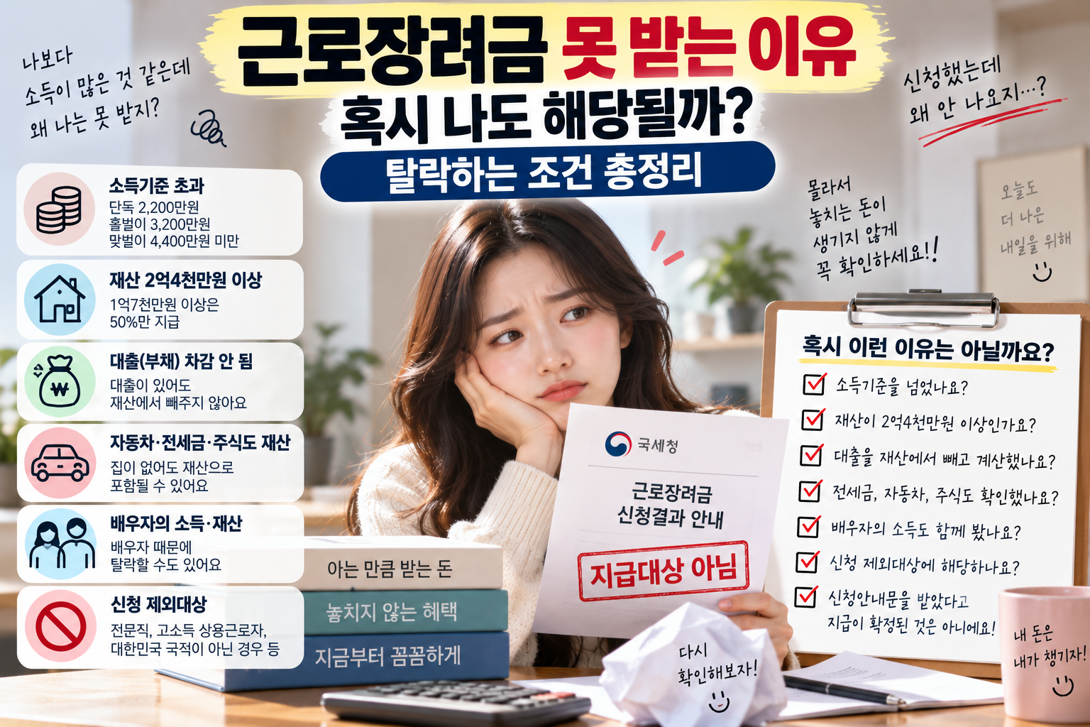 근로장려금 못 받는 이유