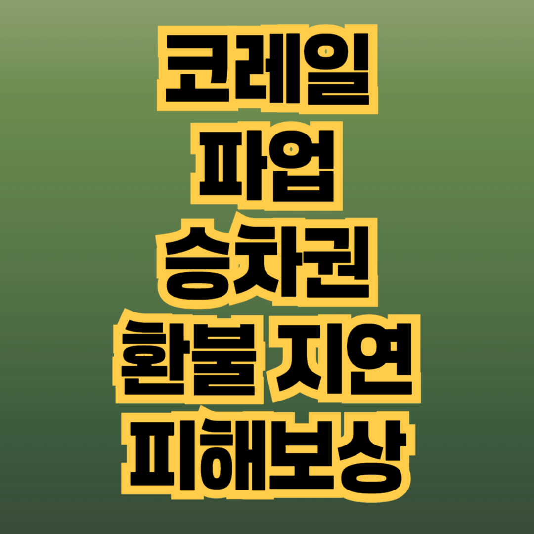 코레일 파업 피해보상