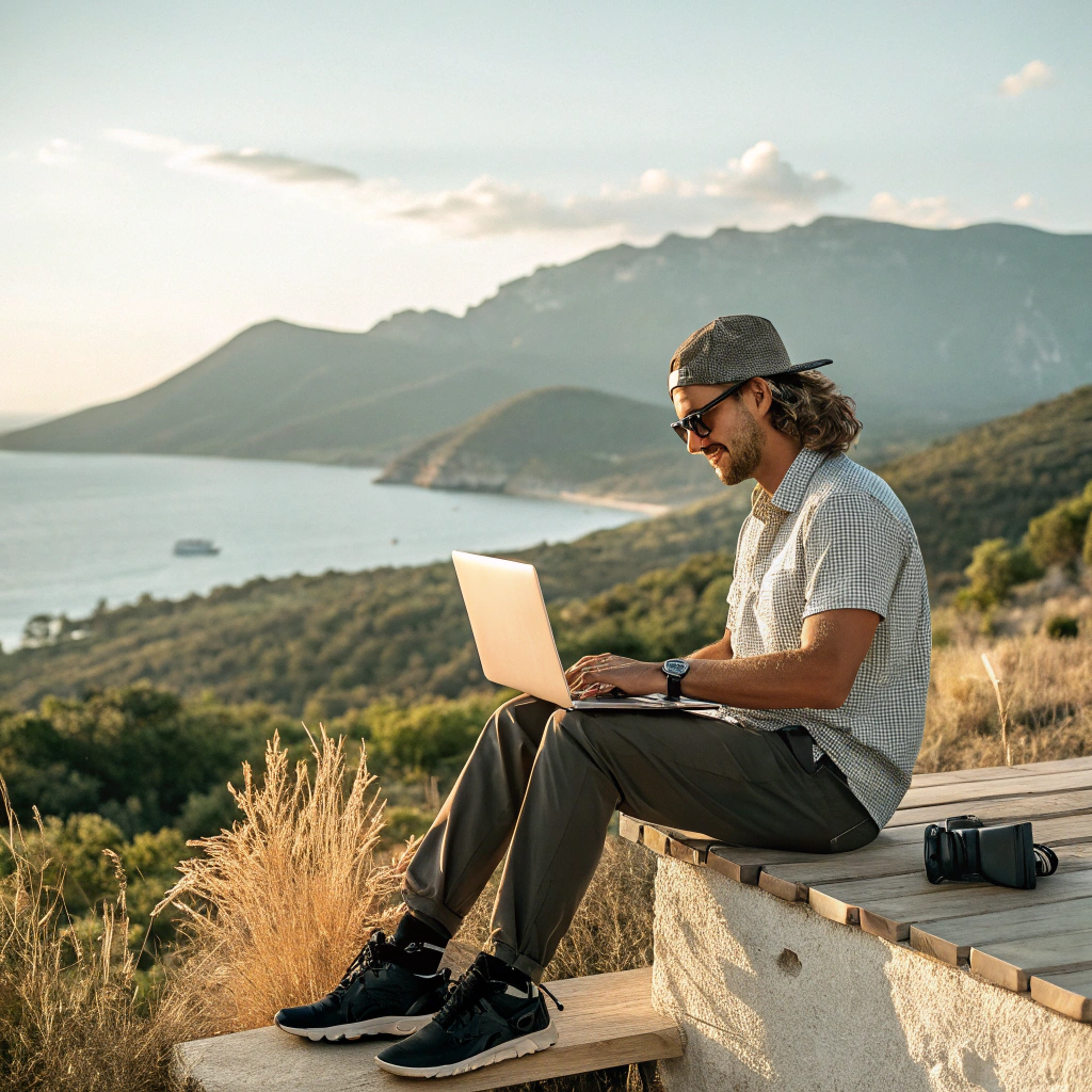 디지털 노마드를 즐기는 남자