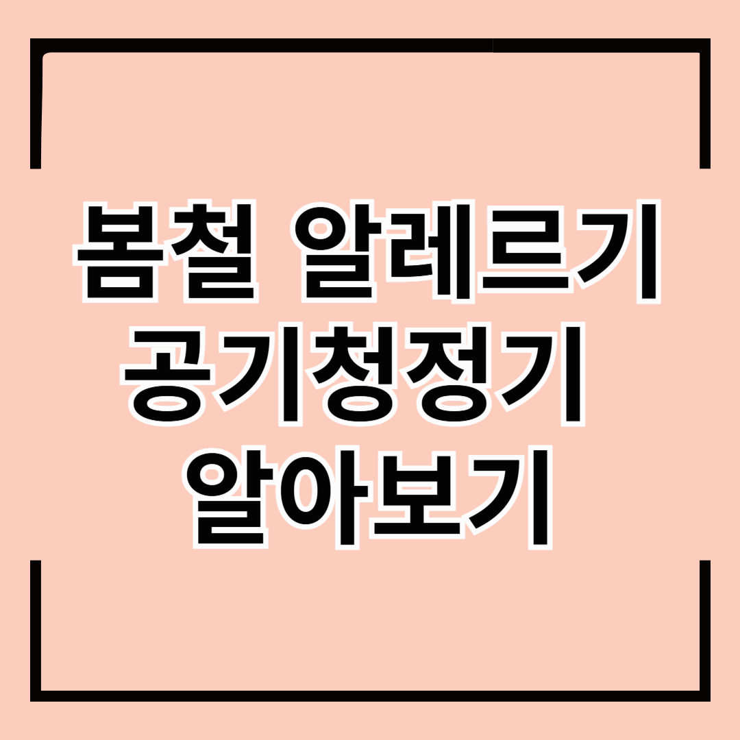 봄철 알레르기 공기청정기 알아보기