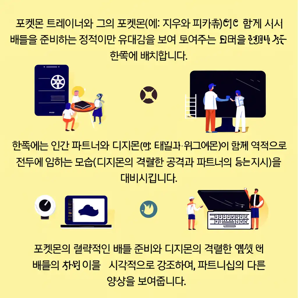 포켓몬 디지몬 비교, 각 시리즈 전투 파트너 스타일