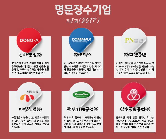 2017년 제 1회 명문장수기업