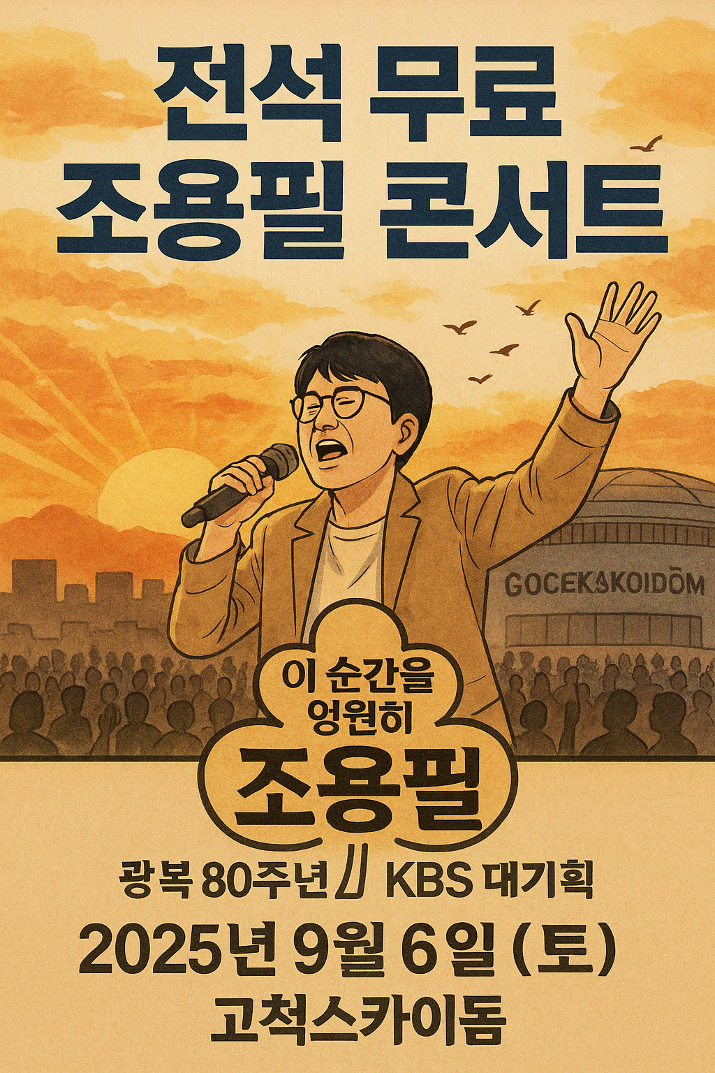 “진짜 전좌석이 무료? 전설의 라이브, 조용필 고척돔 공연이 온다!”