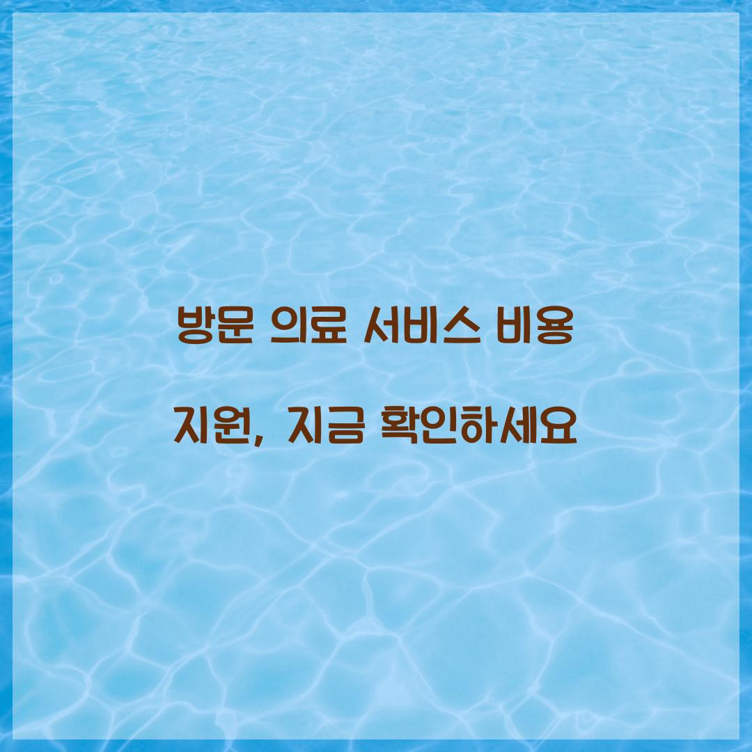 방문 의료 서비스 비용 지원