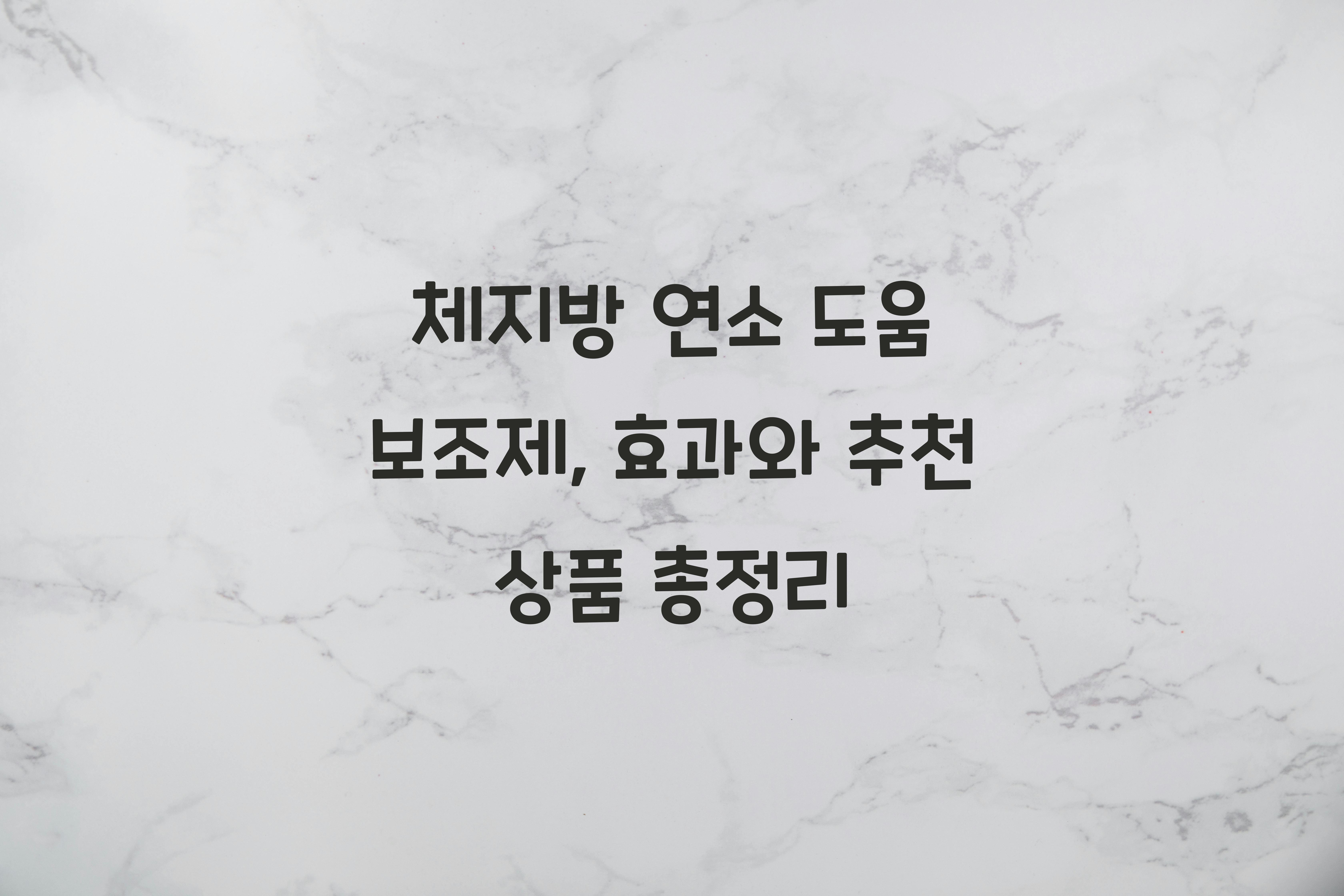체지방 연소 도움 보조제