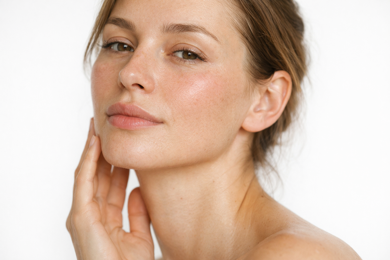 갸름한 붓기없는 얼굴의 모델