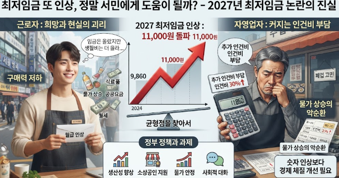 최저임금 또 인상, 정말 서민에게 도움이 될까? - 2027년 최저임금 논란의 진실