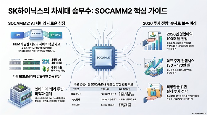 SK하이닉스의 차세대 승부수: SOCAMM2 핵심 가이드 인포그래픽