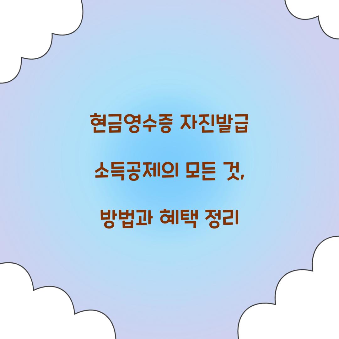 현금영수증 자진발급 소득공제