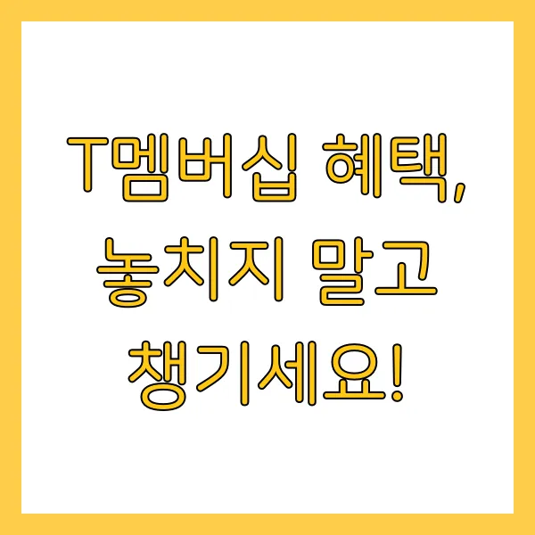 T멤버십 혜택, 신청방법 및 티 멤버쉽 VIP 등급 할인 정리