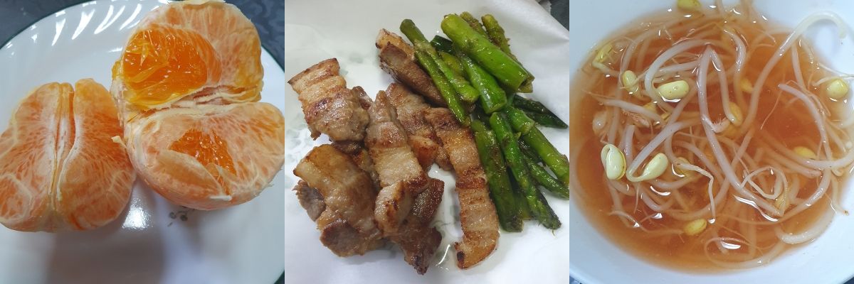 천혜향-삼겹살-콩나물국
