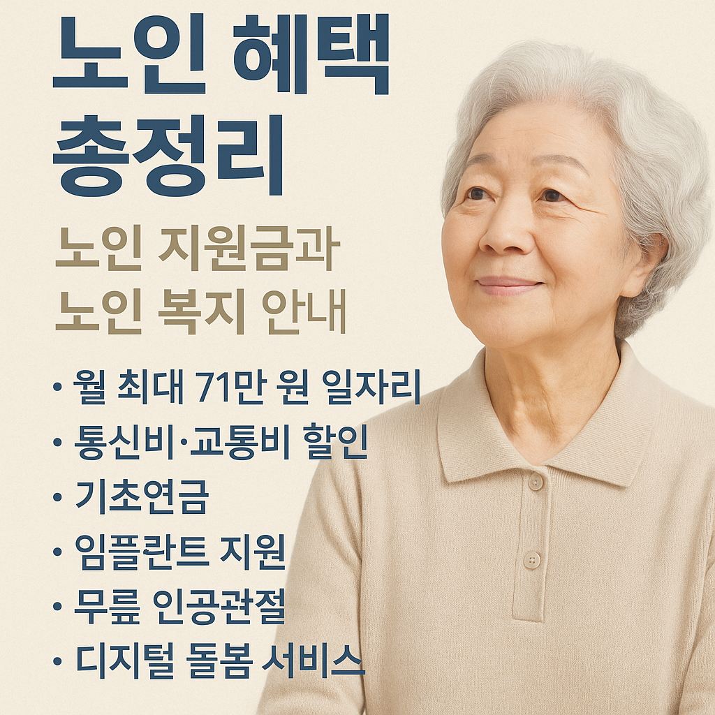 노인 혜택 총정리 대표 이미지: 노인 지원금과 노인 복지 안내