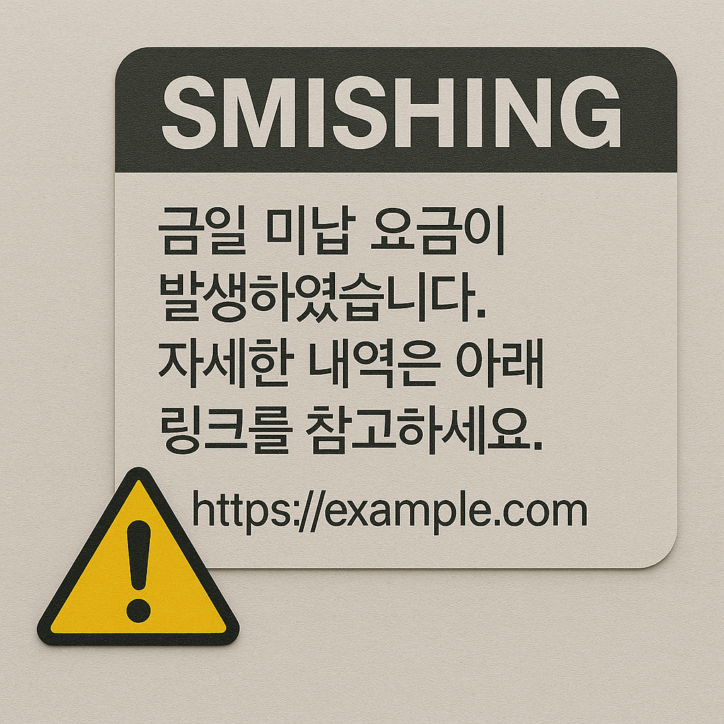 스미싱문자의 예시