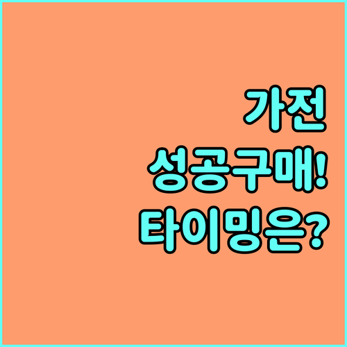 연말 스마트 가전 할인 시기별 성공적..