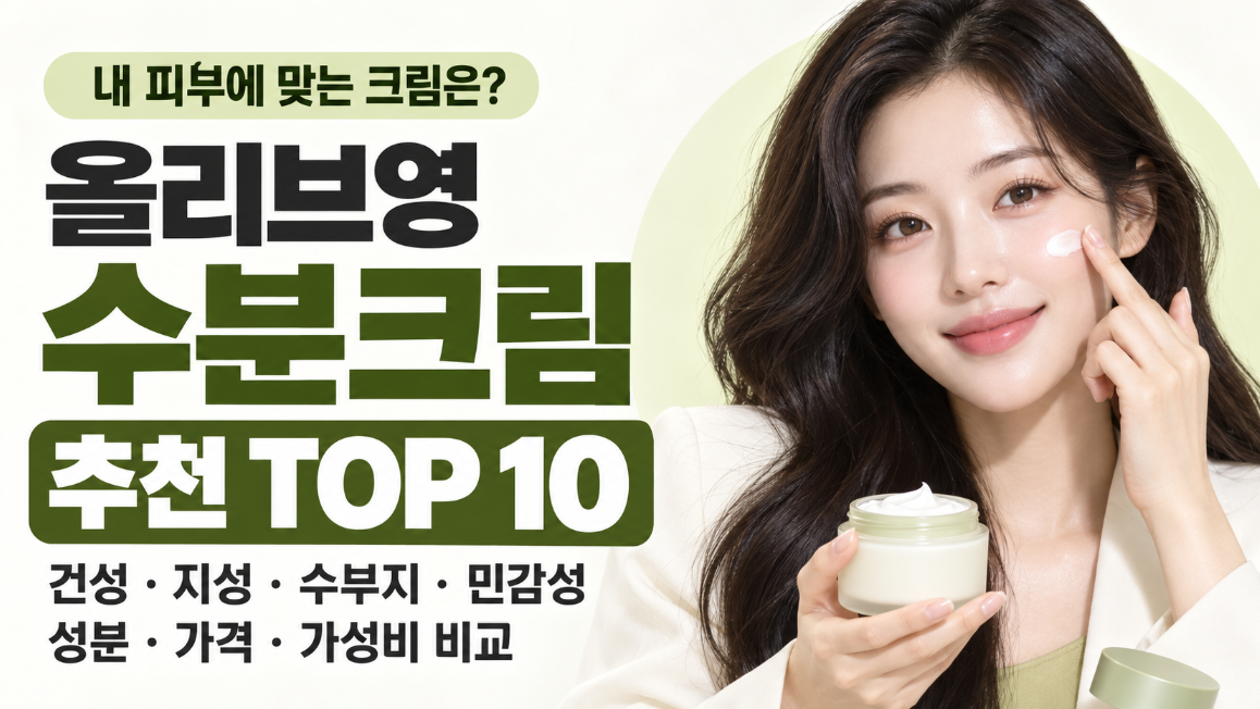 올리브영 수분크림 추천 TOP 10｜건성&middot;지성&middot;수부지&middot;민감성 피부별 성분&middot;가격&middot;가성비 비교