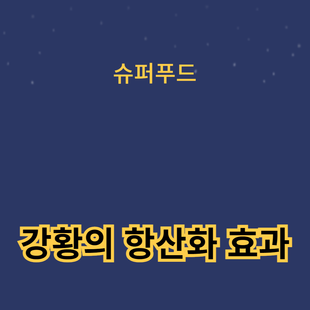 강황의 강력한 항산화 효과! 일상 속 건강 비법 대공개