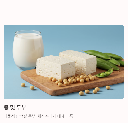 알부민이 풍부한 음식 콩 및 두부