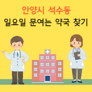 안양시 석수동 근처 일요일 문여는 약국 찾기