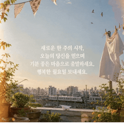 움직이는 월요일 아침 인사말 이미지 움짤 글귀 모음