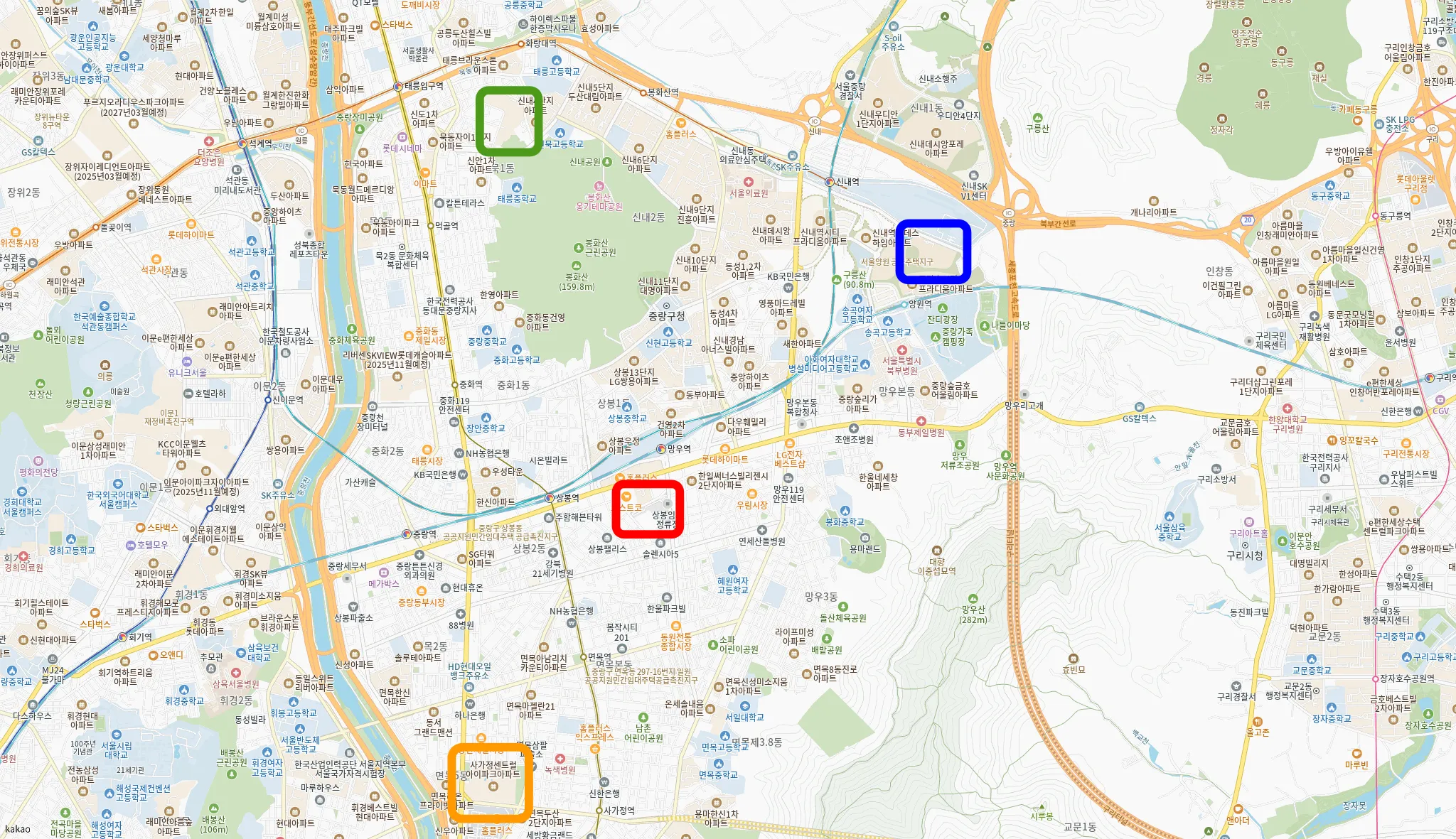서울-중랑구-지도