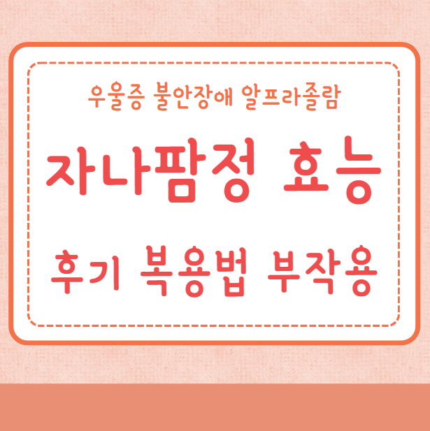 자나팜정 0.25mg 효능 복용법 부작용 후기