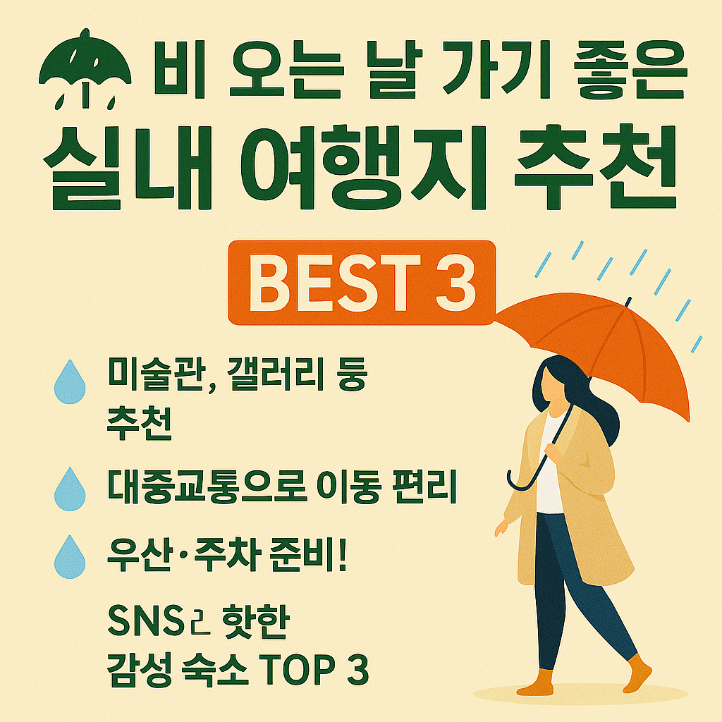 비 오는 날, 실내 여행지가 최고!