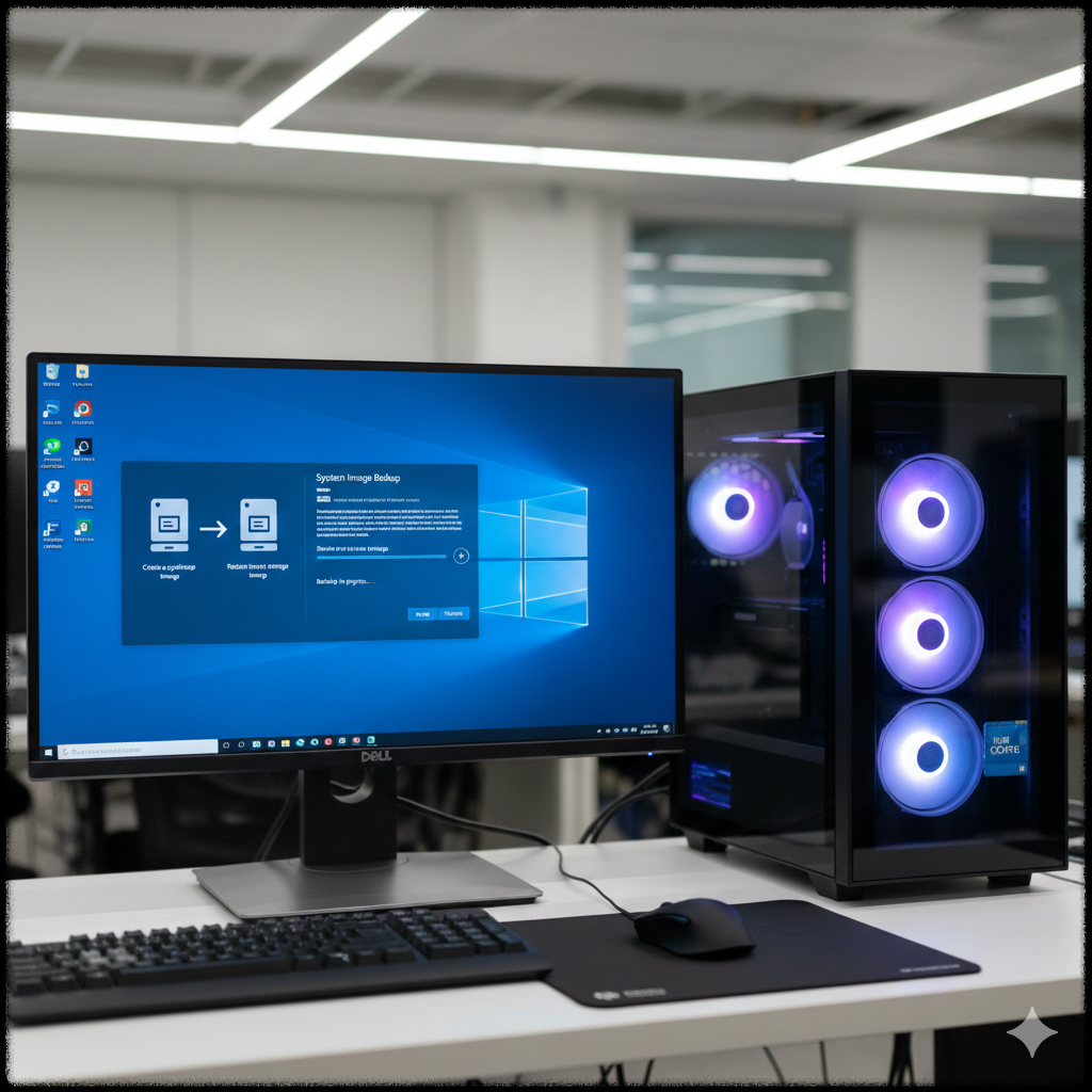 Windows 11 시스템 이미지 백업을 생성하는 화면